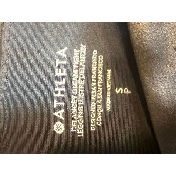 ATHLETA Delancey Gleam Tight Small Black Commute Travel Work shimmer - Picture 6 of 7